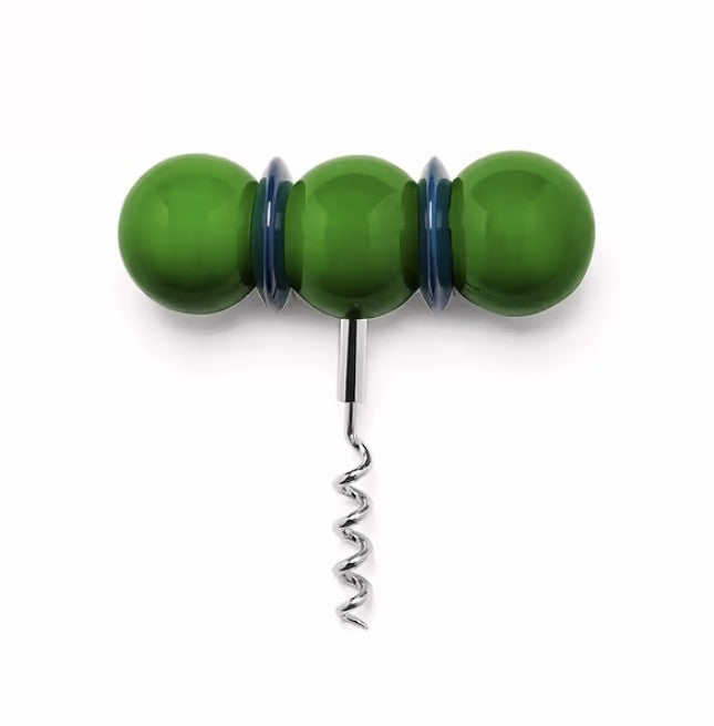Leaf Green & Navy Bobbin Corkscrew