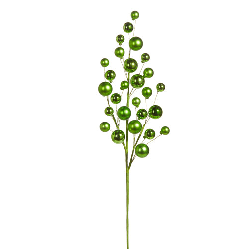 31" Lime Green Ball Ornament Spray