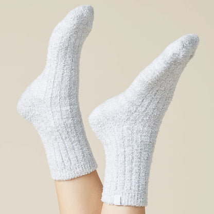 Grey Heather Marshmallow Crew Socks
