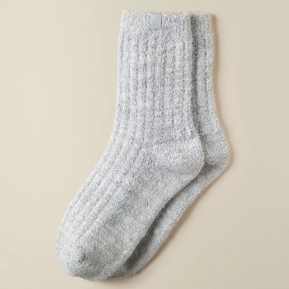 Grey Heather Marshmallow Crew Socks