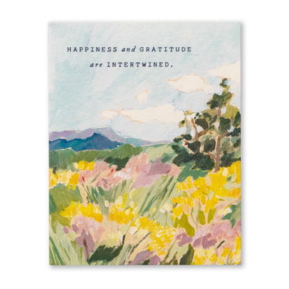 "Happiness and gratitude are interwined" Thank You Card