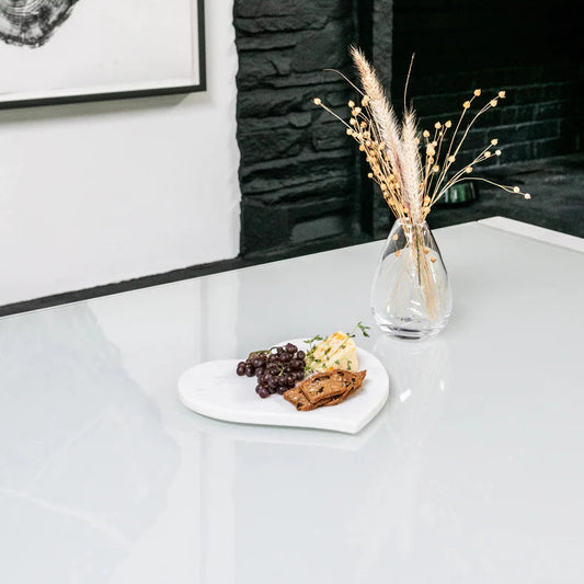Simon Pearce White Marble Heart Board