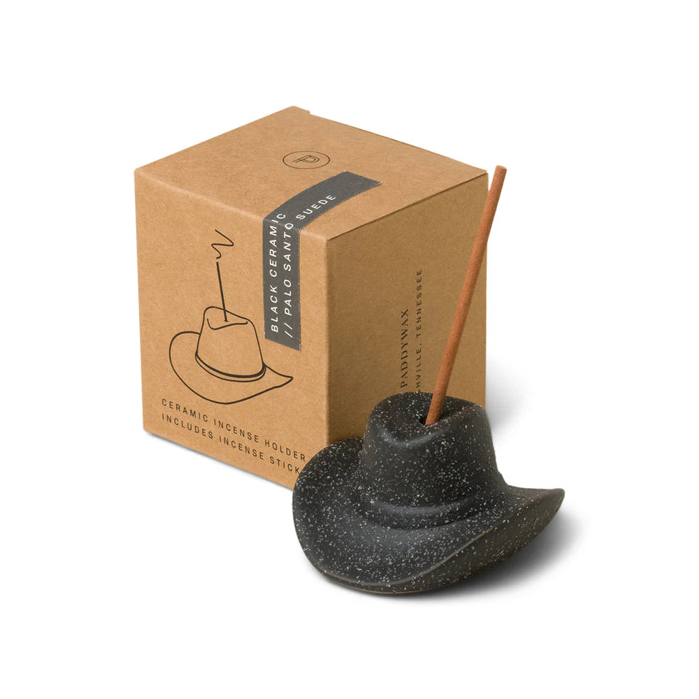Cowboy Hat Incense Holder in Black