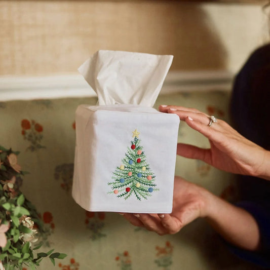 Holiday Tree Cotton Tissue Box Cover