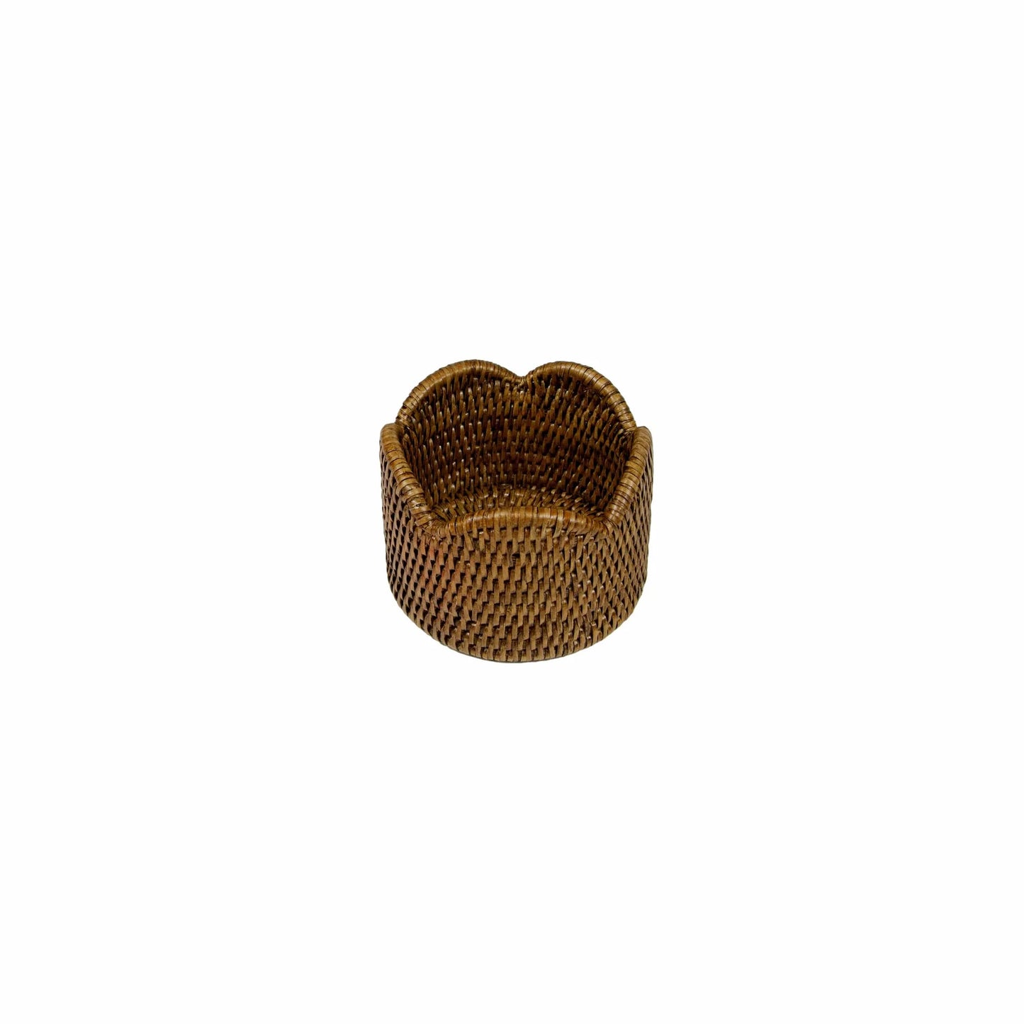 Rattan Scalloped Wine Coaster in Natural