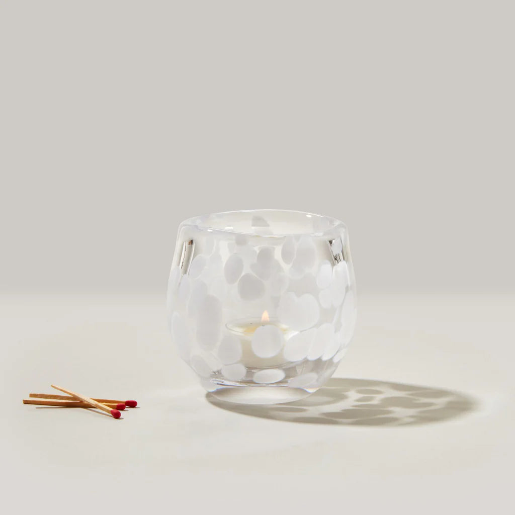 Simon Pearce Burlington Snowfall Tealight in Gift Box