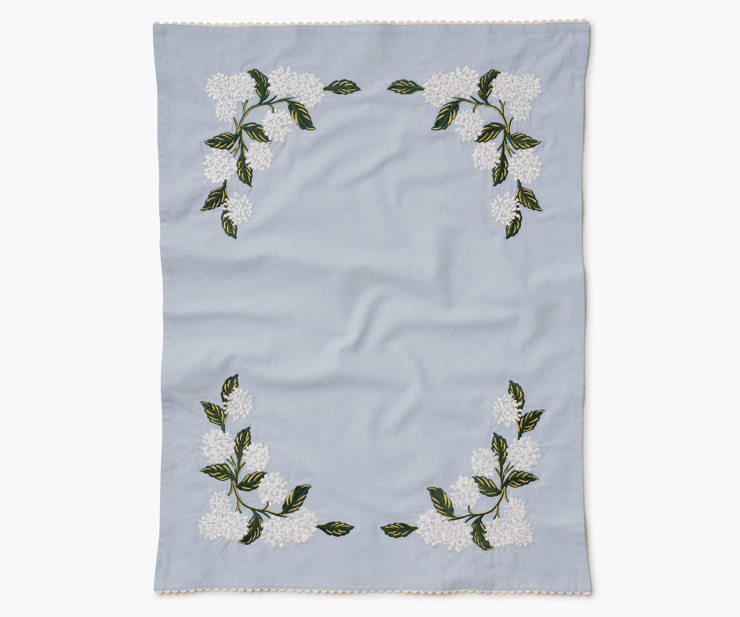Rifle Paper Co. Hydrangea Embroidered Tea Towel