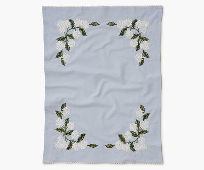 Rifle Paper Co. Hydrangea Embroidered Tea Towel