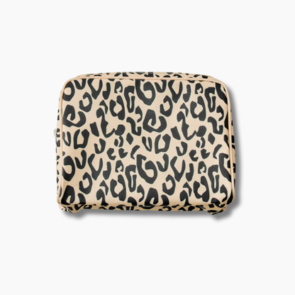 Patterned Toiletry Bag in Leopard