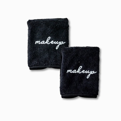 Black "Makeup" Face Cloths Set
