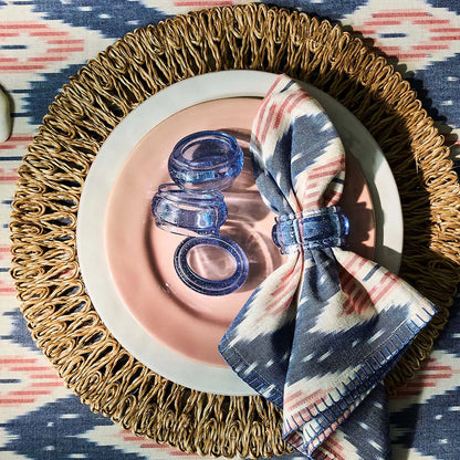 Juliska Ikat Napkins in Blue & Pink (Set of 4)
