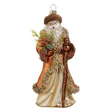 8" Mountain Santa Ornament, Raz Imports
