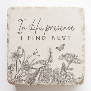 Matthew 11:28 (In His Presence) Scripture Stone, Twelve Stone Art