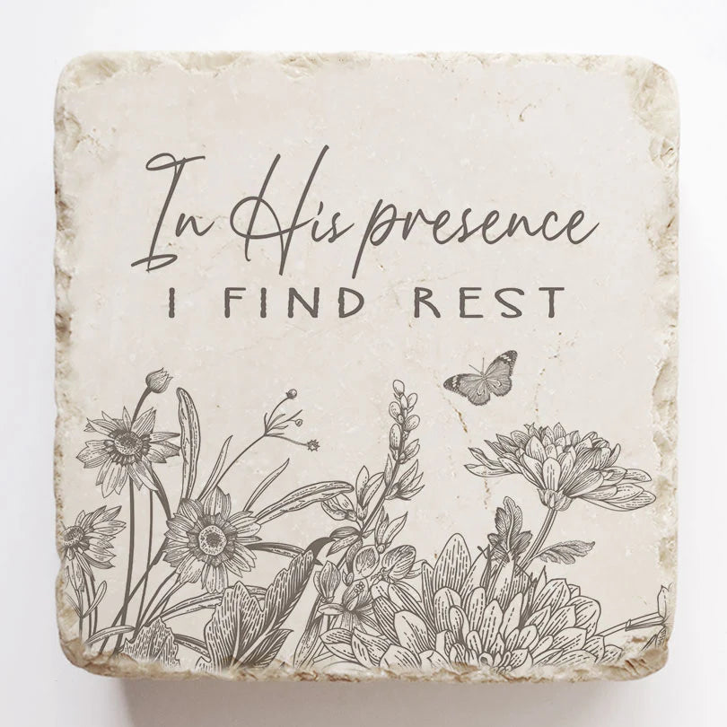 Matthew 11:28 (In His Presence) Scripture Stone, Twelve Stone Art
