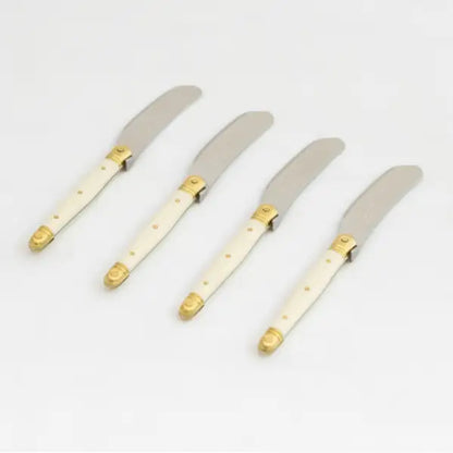 Jean Dubost Ivory Spreaders Set of 4 in Wooden Box