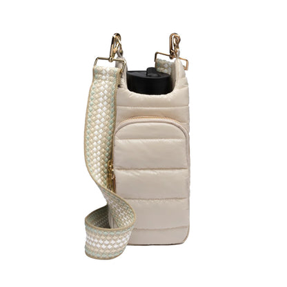 Ivory Glossy HydroBag with Seafoam Patterned Strap