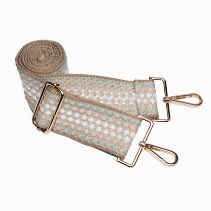 Ivory Glossy HydroBag with Seafoam Patterned Strap