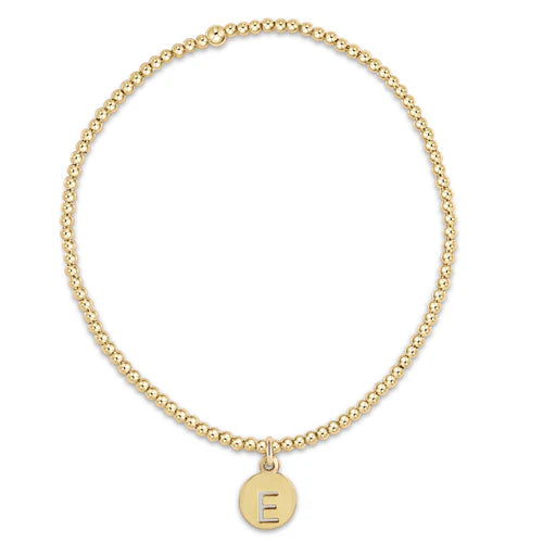 enewton Classic Gold 2mm Bead Bracelet - Respect Gold Charm - A