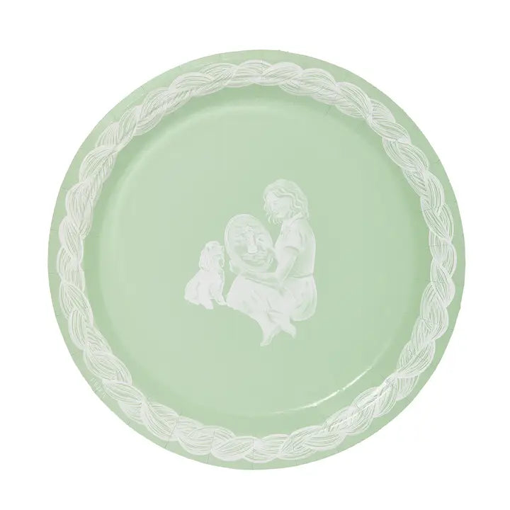 Green Needlepoint  Dessert Plates