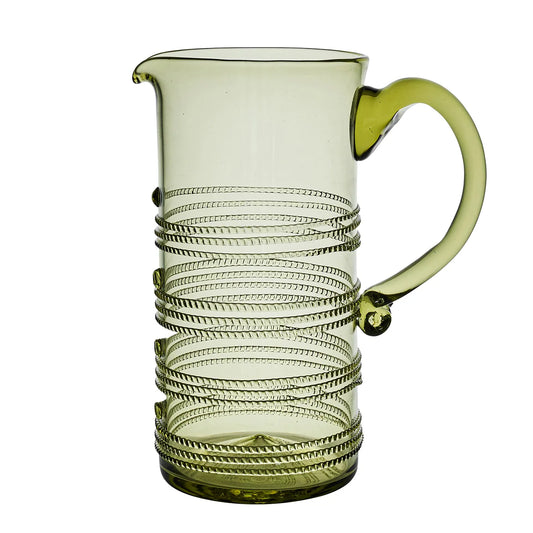 Juliska Ella Green Glass Pitcher