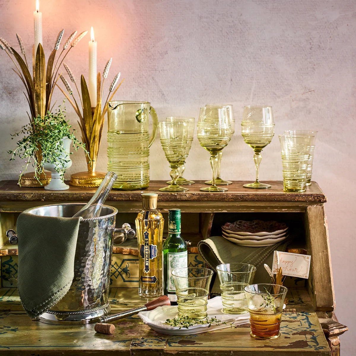 Juliska Ella Green Wine Glass