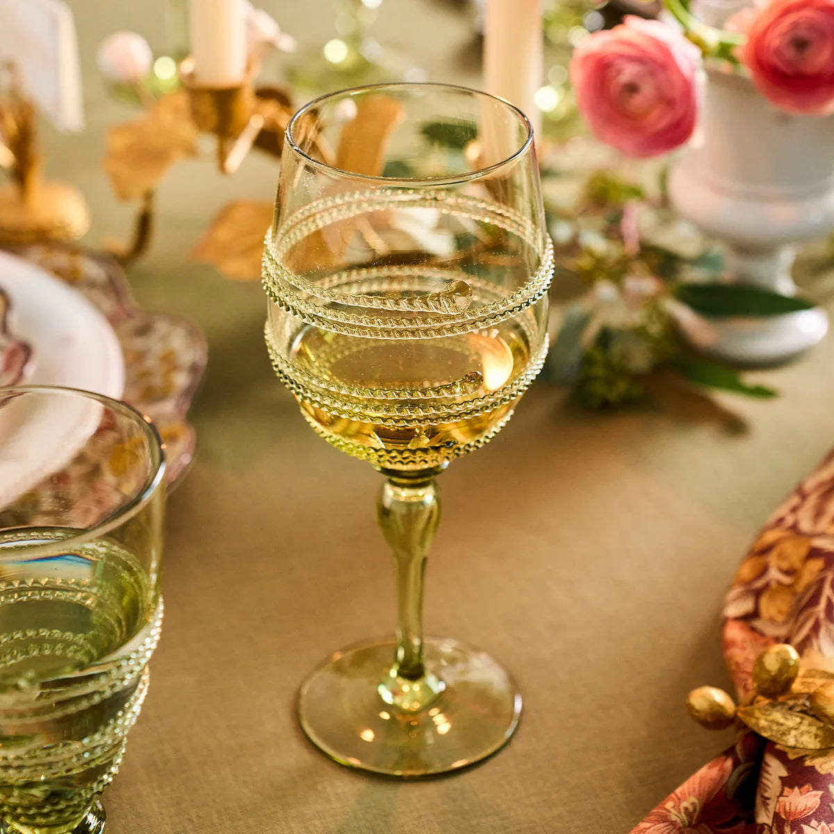 Juliska Ella Green Wine Glass
