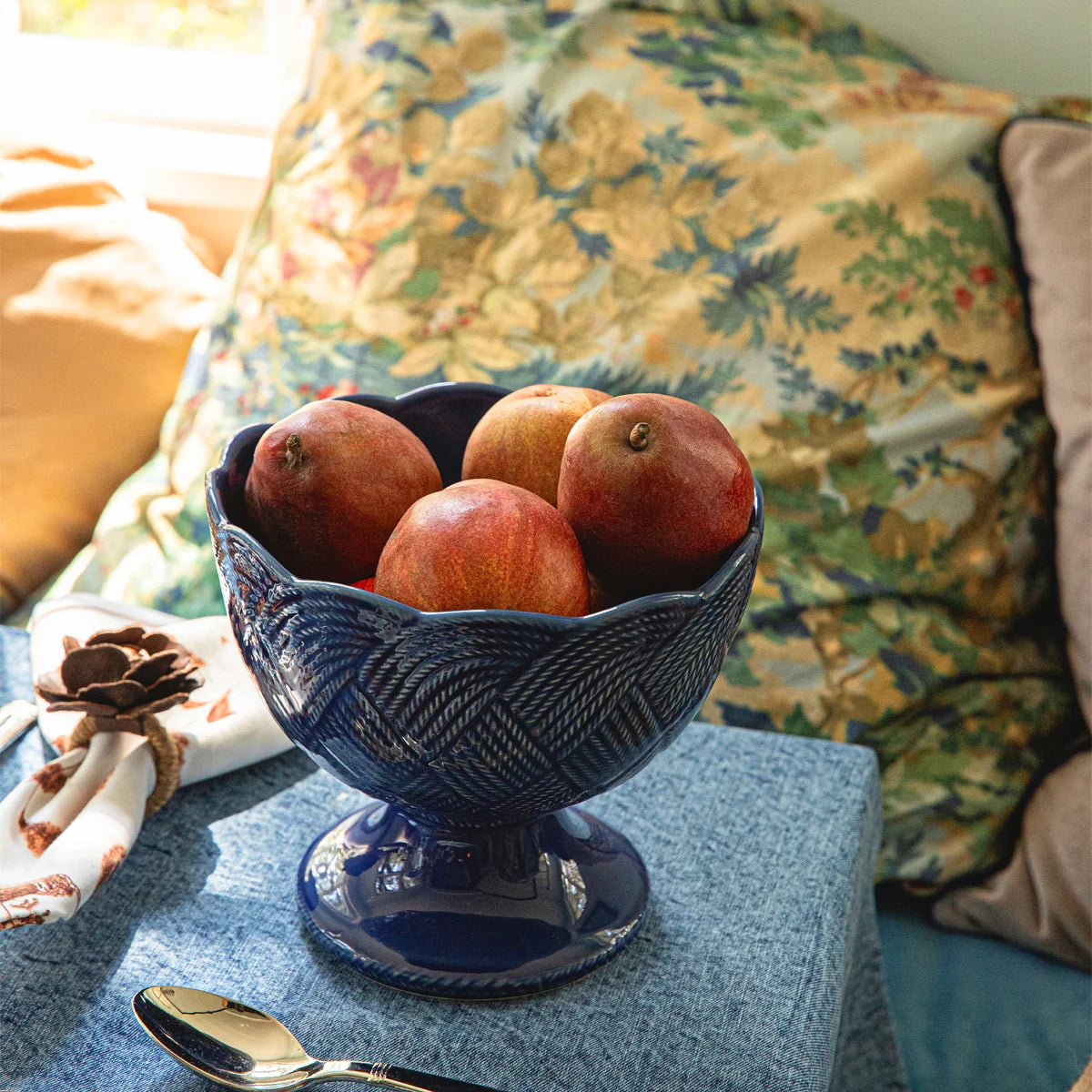 Juliska Le Panier Mystic Knot Denim Footed Bowl