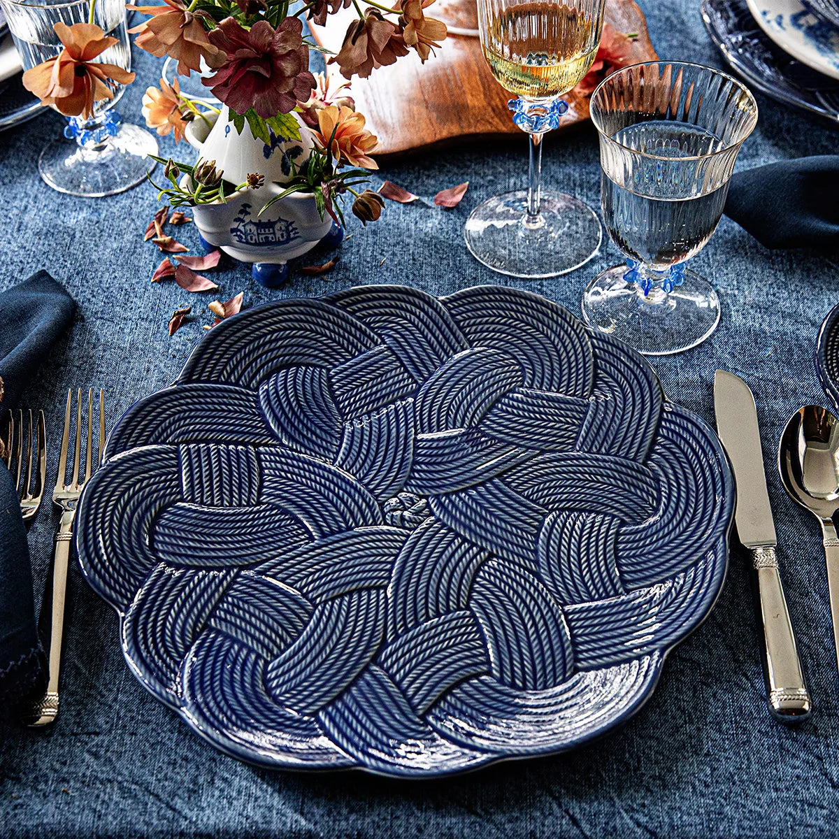 Juliska Le Panier Mystic Knot Denim Charger Plate