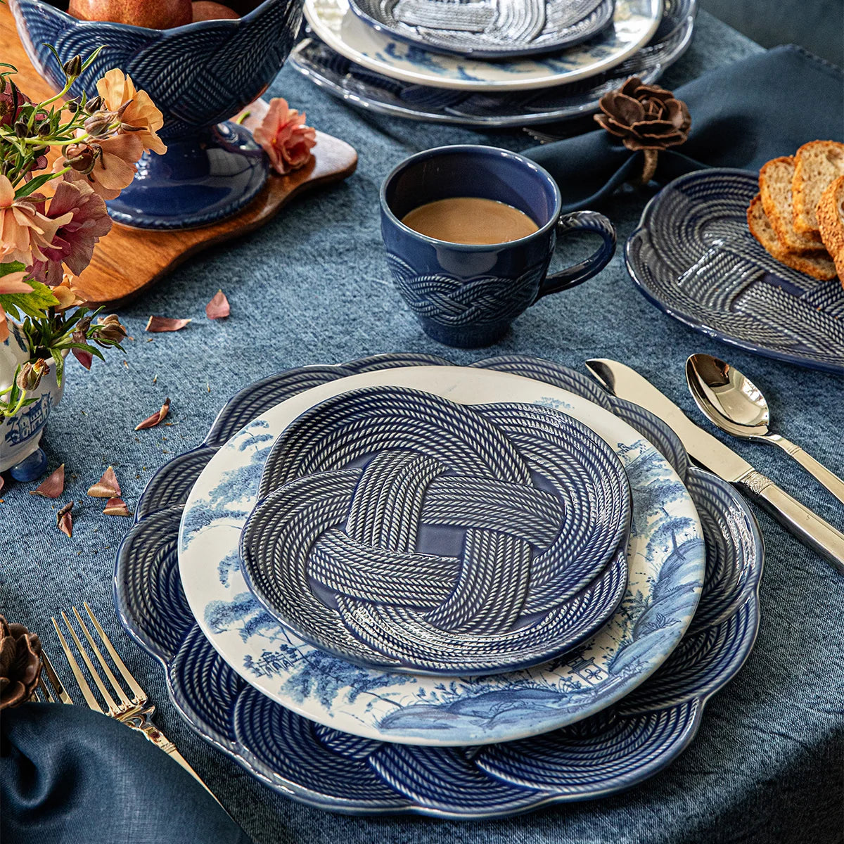 Juliska Le Panier Mystic Knot Denim Dessert/Salad Plate