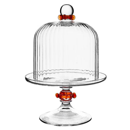 Juliska Nell Ruby Petite Ruffle Cake Dome & Stand Set