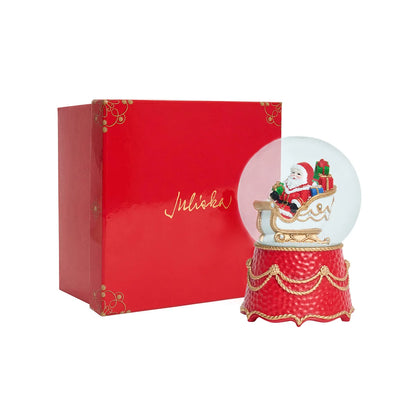 Juliska Berry & Thread North Pole Santa in Sleigh Snow Globe