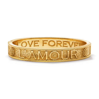 Capucine de Wulf L'Amour Toujour Hinged Bangle in Gold