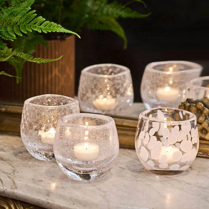 Simon Pearce Burlington Snowfall Tealight in Gift Box