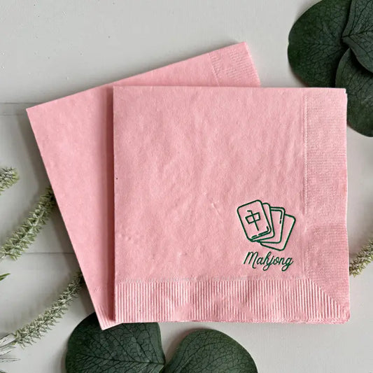 Blush Pink Mahjong Cocktail Napkins