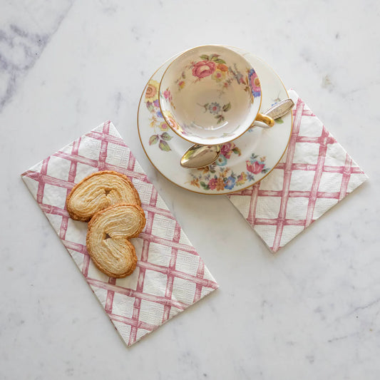 Hester & Cook Pink Lattice Napkins