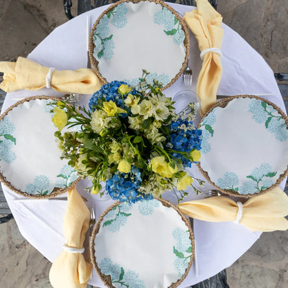 Blue Hydrangea Scalloped Edge Plate Liners