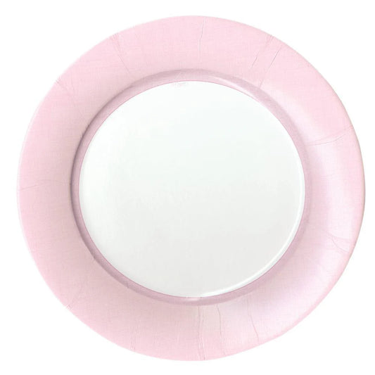 Light Pink Linen Border Paper Salad Plates