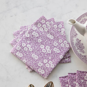 Lilac Calico Cocktail Napkins - Hester & Cook