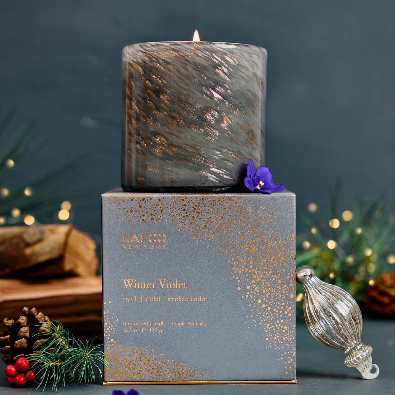 Winter Violet 15.5 oz. Signature Candle, LAFCO
