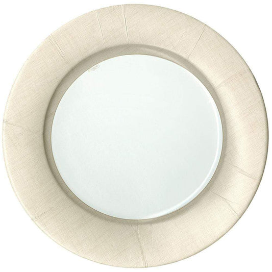 Linen Natural Border Paper Plates