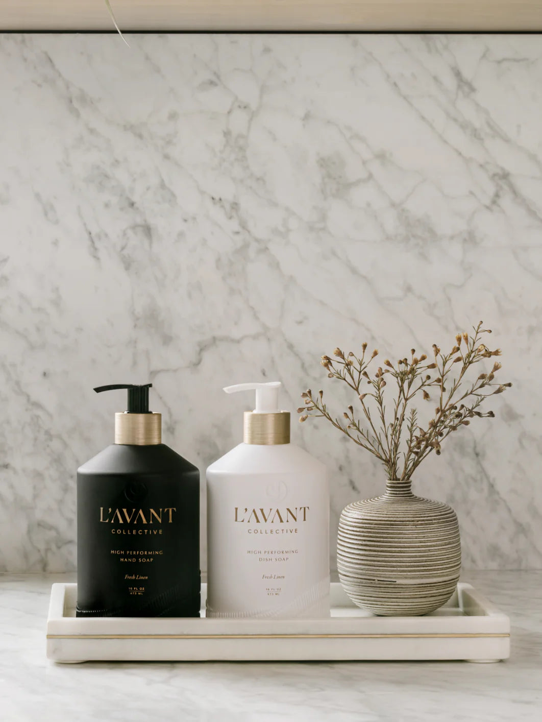 L'Avant Collective Lux White Marble Tray