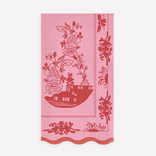 Vintage Botanical Pink Guest Towels