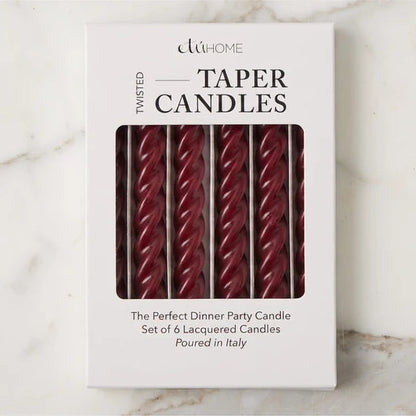 Lacquered Twisted Tapers, Set of 6