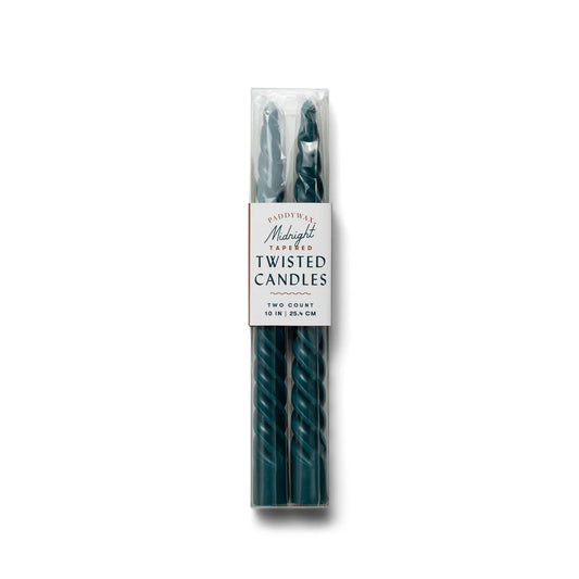 Midnight Blue Twisted Taper Candles, Set of 2