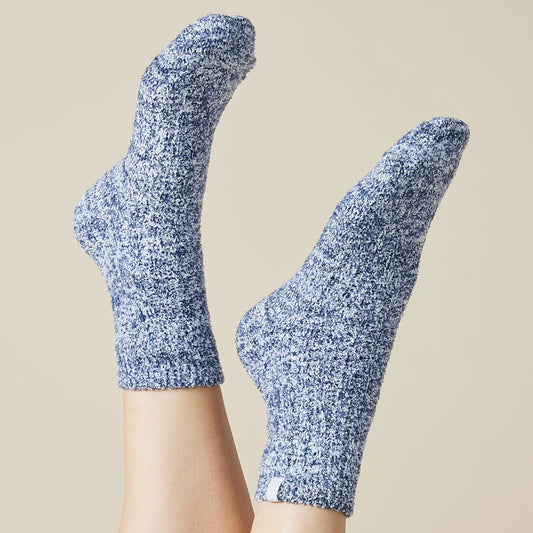 Midnight Heather Marshmallow Crew Socks