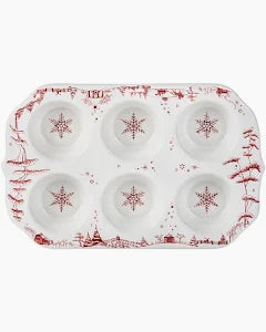 Juliska Country Estate Winter Frolic Ruby Muffin Dish