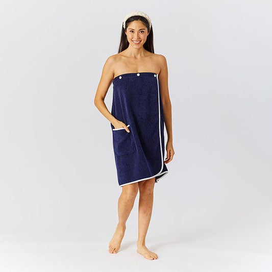 Shower Wrap Towel in Navy