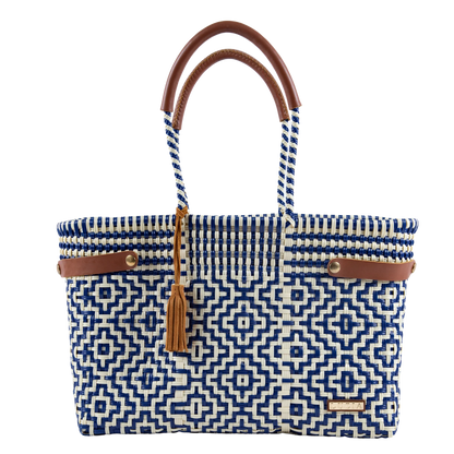Open Basket Jumbo Cross Diamond Tote Bag
