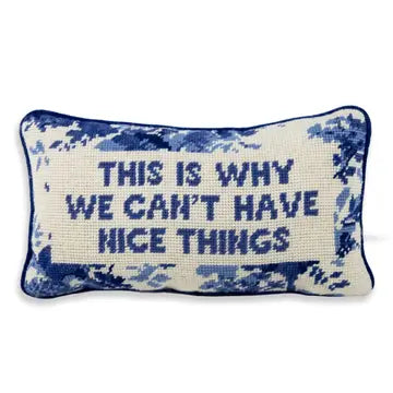 Needlepoint Pillow, "Nice Things"
