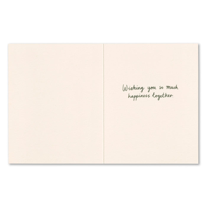 "One story. Two hearts." Wedding Card